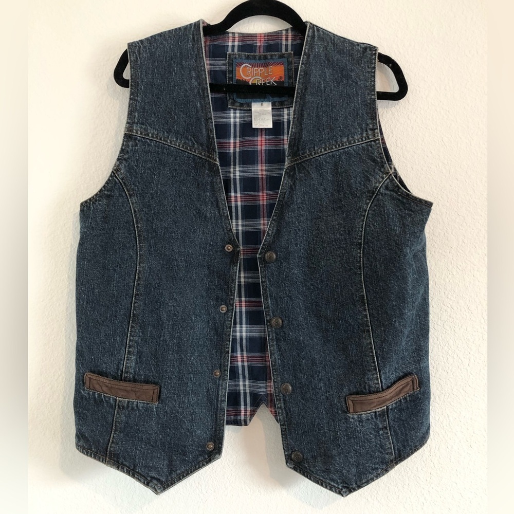 Vintage Cripple Creek Classic Creek Men's Denim Vest Medium